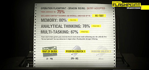 画像集#001のサムネイル/アンロックコードを賭けて脳トレを。「OPERATION FLASHPOINT：DRAGON RISING」の海外公式サイトでミニゲーム公開