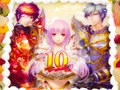 「ミュー」のGMモスグリーン氏とポンガイエロー氏が10周年記念ケーキを持って4Gamer編集部に来訪。12月の記念イベントについても聞いてみた