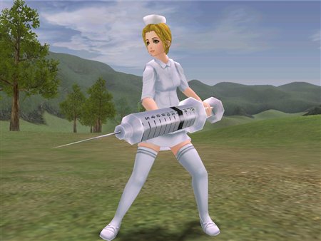 画像集#001のサムネイル/「ベルアイル」新規登録すると両手槍の巨大な「注射器」プレゼント