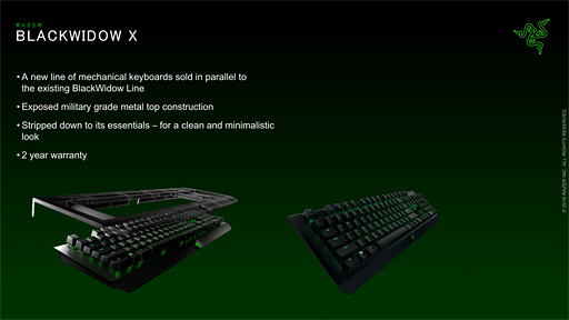 画像集 No.007のサムネイル画像 / Razerに聞くゲーマー向けキーボード新モデル「BlackWidow X」。オリジナルキースイッチは“第2世代”に