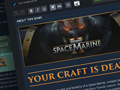 「Steam」,ストアページの説明を直感的に編集できるビジュアルエディタを実装。Wordなどの下書きもそのままコピペできるように