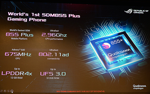 画像集 No.007のサムネイル画像 / ASUS,ゲーム特化スマートフォン新製品「ROG Phone II」を発表。6.59インチ有機ELパネルとSnapdragon 855 Plusを採用する