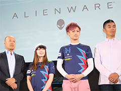 ALIENWAREが大阪のプロゲームチーム「CYCLOPS athlete gaming」とのスポンサー契約を発表。ディスプレイやノートPC新製品も披露
