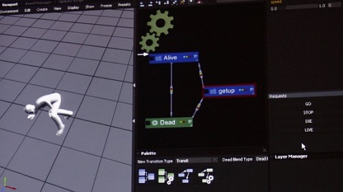 画像集#005のサムネイル/［GDC 2010］最新版では上半身/下半身に別々の設定が施せるように。“自然なアクション”を実現するNaturalMotionのゲームエンジン「morpheme 2.3」