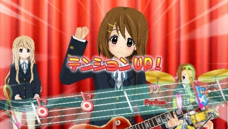 画像集#008のサムネイル/「けいおん! 放課後ライブ!!」,リズムに合わせて“コンボ”を繋げよう。メンバーのテンションが上がると特別な演出が