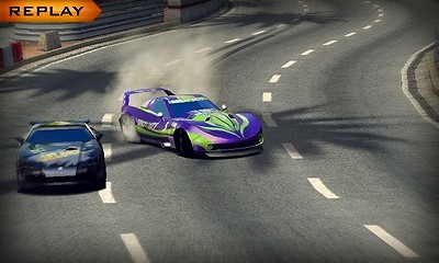 画像集#002のサムネイル/バンダイナムコゲームス,3DS用「リッジレーサー 3D」の最新情報を公開。本作では,奥行き感のある画面での熱い駆け引きや豪速なドリフトが楽しめる