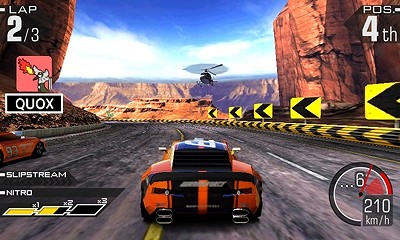 画像集#013のサムネイル/バンダイナムコゲームス,3DS用「リッジレーサー 3D」の最新情報を公開。本作では,奥行き感のある画面での熱い駆け引きや豪速なドリフトが楽しめる