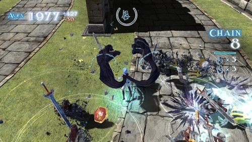 画像集#037のサムネイル/「マリシアス」登場するボスの一部やプレイのキモとなる「オーラシステム」などの情報公開。「灰の外套」はコンボ中にも自在に変形できる!?