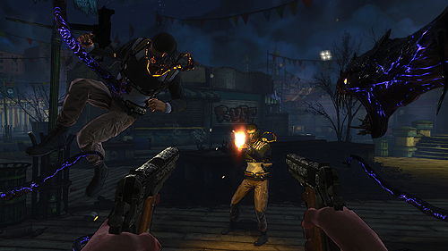 画像集#006のサムネイル/［E3 2011］2K Gamesが「The Darkness 2」を出展。4つの手を使う，一見複雑そうなコントロールの「Quad Wielding」が意外に上出来