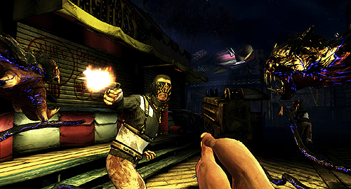 画像集#010のサムネイル/［E3 2011］2K Gamesが「The Darkness 2」を出展。4つの手を使う，一見複雑そうなコントロールの「Quad Wielding」が意外に上出来