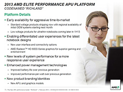 画像集#003のサムネイル/AMD，「Richland」こと新世代A-Series APUを発表。電力効率と性能の向上を図った“Trinity＋”的な存在