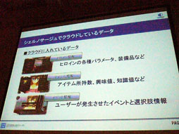 画像集#034のサムネイル/［CEDEC 2012］クラウドが生み出す新しい可能性～「シェルノサージュ」におけるネットワーク実装とトラブル対策