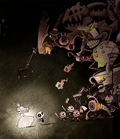 画像集#001のサムネイル/「Dokuro」,体験版第2弾「ステージ2」が本日配信。テケテケ動く可愛い主人公と一緒に,手強さを増す骨太ギミックに挑戦しよう