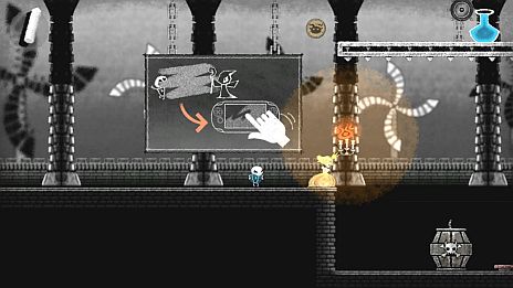 画像集#019のサムネイル/「Dokuro」,体験版第2弾「ステージ2」が本日配信。テケテケ動く可愛い主人公と一緒に,手強さを増す骨太ギミックに挑戦しよう
