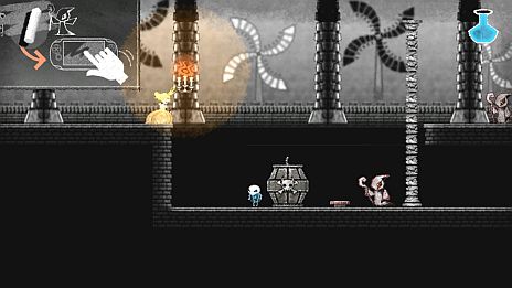画像集#020のサムネイル/「Dokuro」,体験版第2弾「ステージ2」が本日配信。テケテケ動く可愛い主人公と一緒に,手強さを増す骨太ギミックに挑戦しよう