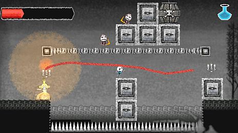 画像集#026のサムネイル/「Dokuro」,セーブデータが引き継げる体験版の最終章が本日配信。「魔界の厨房」がモチーフのステージ3には「赤チョーク」で火をつけるギミックが登場