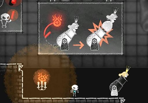 画像集#035のサムネイル/「Dokuro」,セーブデータが引き継げる体験版の最終章が本日配信。「魔界の厨房」がモチーフのステージ3には「赤チョーク」で火をつけるギミックが登場