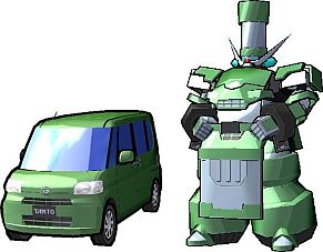 画像集#005のサムネイル/「超速変形ジャイロゼッター アルバロスの翼」,国産自動車メーカー・スズキ,ダイハツが参戦。実在する車アルト/ワゴンR/タント/ムーヴなどがメカに変形
