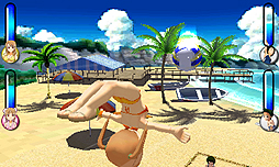 画像集#004のサムネイル/3DS用ダウンロードソフト「おきらくビーチバレー3D」が8月8日配信。「おきらく家族」が常夏のビーチで最強を目指す