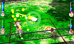画像集#005のサムネイル/3DS用ダウンロードソフト「おきらくビーチバレー3D」が8月8日配信。「おきらく家族」が常夏のビーチで最強を目指す