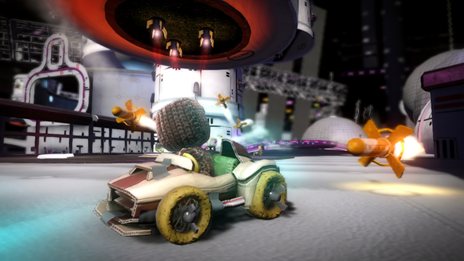 画像集#005のサムネイル/「リトルビッグプラネット カーティング」自分の手でコースを作れる「クリエイトモード」などを紹介。「PlayStation Move レーシングホイール」も同時発売