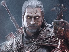 「ウィッチャー3 ワイルドハント」の“ゲラルト”フィギュアがバトルダメージ版となって再登場。赤く染まった姿で激しい戦闘を表現