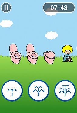 画像集#002のサムネイル/温水洗浄便座で水のリレー。スマートフォン向けアクション「とばせ！噴水トイレ」を紹介する「（ほぼ）日刊スマホゲーム通信」第240回