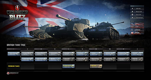 画像集 No.002のサムネイル画像 / 「World of Tanks Blitz」，本日アップデート1.6を実施。イギリスの技術ツリーに重戦車ラインが加わり，新マップ「カスティーリャ」も登場