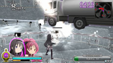 画像集#018のサムネイル/「劇場版 魔法少女まどか☆マギカ The Battle Pentagram」,戦闘時の基本アクションや,魔法少女達の絆の深さを示すパラメータ“絆値”などを紹介