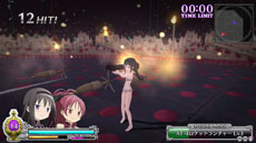 画像集#052のサムネイル/「劇場版 魔法少女まどか☆マギカ The Battle Pentagram」,戦闘時の基本アクションや,魔法少女達の絆の深さを示すパラメータ“絆値”などを紹介