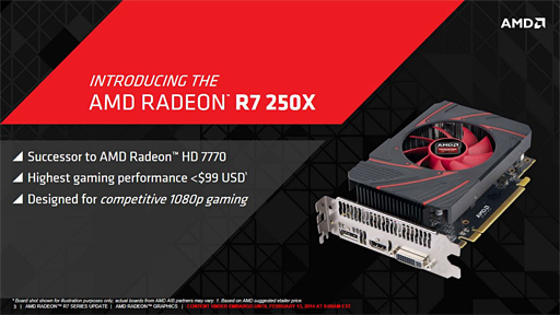 画像集#002のサムネイル/AMD,新型GPU「Radeon R7 250X」を発表。HD 7770のリフレッシュか