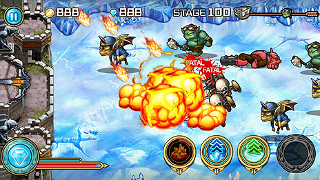 画像集#004のサムネイル/シリコンスタジオがスマホ向け新作アプリ「Dragon Defense」を発表。矢の連射と強力な魔法で城を守る“ディフェンスシューティング”ゲーム