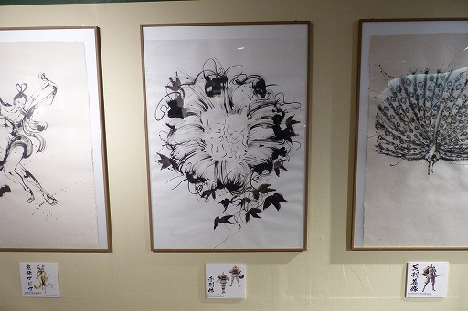 画像集 No.015のサムネイル画像 / 「戦国BASARA」とコラボレーションした特別展「戦国図鑑−Cool Basara Style−」で行われた,墨絵アーティスト西元祐貴氏のライブパフォーマンスをレポート