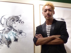 「戦国BASARA」とコラボレーションした特別展「戦国図鑑−Cool Basara Style−」で行われた,墨絵アーティスト西元祐貴氏のライブパフォーマンスをレポート