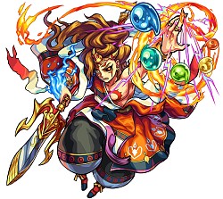 画像集 No.021のサムネイル画像 / 3DS版「モンスターストライク」オリジナル超絶級モンスター「カグツチ」が登場。すれちがい通信で助っ人モンスターを入手可能