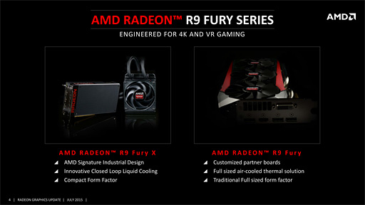 画像集 No.010のサムネイル画像 / AMD，「Radeon R9 Fury」のスペックを発表。「Fiji」の空冷対応版はメーカー想定売価549ドル（税別）で14日発売