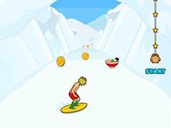 海パン一丁のギャル男がサーフボードで雪山を滑走。「ギャル男 〜人気タップゲーム!雪山滑走チョベリバ編〜」を紹介する「(ほぼ)日刊スマホゲーム通信」第898回