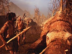 「ファークライ プライマル」は2016年春国内発売へ。プレイヤーは狩人となり,大型の獣が闊歩する石器時代を生き抜く