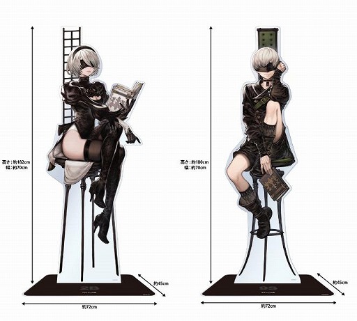 画像集 No.003のサムネイル画像 / 「NieR:Automata」×日販コラボが2月26日から全国の書店576店舗で開催。2Bと9Sの等身大アクリルスタンドの受注販売も実施
