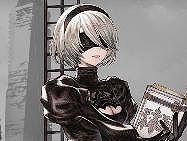 「NieR:Automata」×日販コラボが2月26日から全国の書店576店舗で開催。2Bと9Sの等身大アクリルスタンドの受注販売も実施