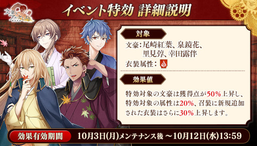 画像集 No.006のサムネイル画像 / 「文豪とアルケミスト」，イベント“調査任務「秋は紅葉と共に」”を開催