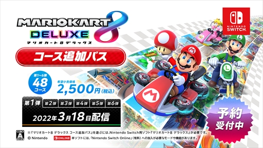 画像集#002のサムネイル/「マリオカート8 デラックス」の有料コース追加パスが発表。計48コースが順次配信予定で，第1弾の8コースは3月18日に配信