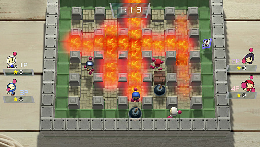 画像集 No.002のサムネイル画像 / 「SUPER BOMBERMAN R」プレイレポート。おなじみのゲームシステムをベースに各要素がパワーアップし，テーブルモードとの相性も良し