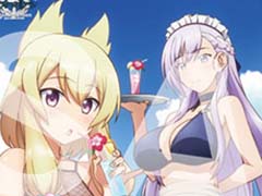 「OVA アズールレーンQueen's Orders」B2タペストリー3点セットの受注販売が開始。クイーン・エリザベスらが水着姿に