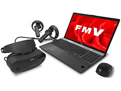 富士通,Windows MR対応VR HMDとノートPCのセットモデルを12月に発売。VR HMD単体は税込5万円台後半で購入可能に