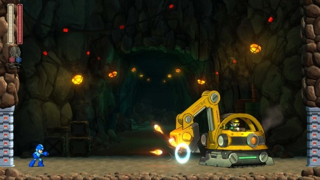 画像集 No.009のサムネイル画像 / 「ロックマン11 運命の歯車!!」,ボスキャラクター「パイルマン」が公開。高速突進攻撃が得意な建築支援ロボット