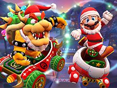 「マリオカート ツアー」でホリデーツアーがスタート。新マシン“クリスマスクラウン”やサンタに扮したマリオらが登場