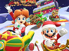 「マリオカート ツアー」でホリデーツアーが本日開幕。ピックアップショップにはマリオ(サンタ)やラリー(ウィンター)らが登場