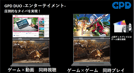 画像集 No.003のサムネイル画像 / 2枚の有機ELディスプレイを搭載した2画面ノートPC「GPD DUO」の国内予約が始まる