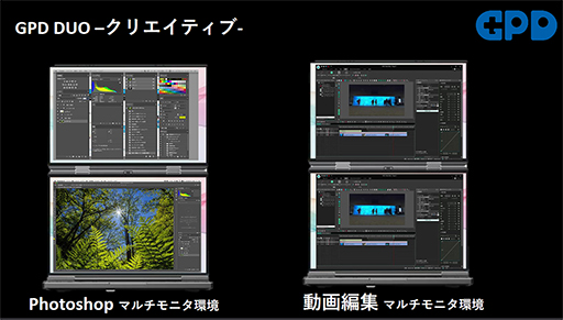 画像集 No.004のサムネイル画像 / 2枚の有機ELディスプレイを搭載した2画面ノートPC「GPD DUO」の国内予約が始まる